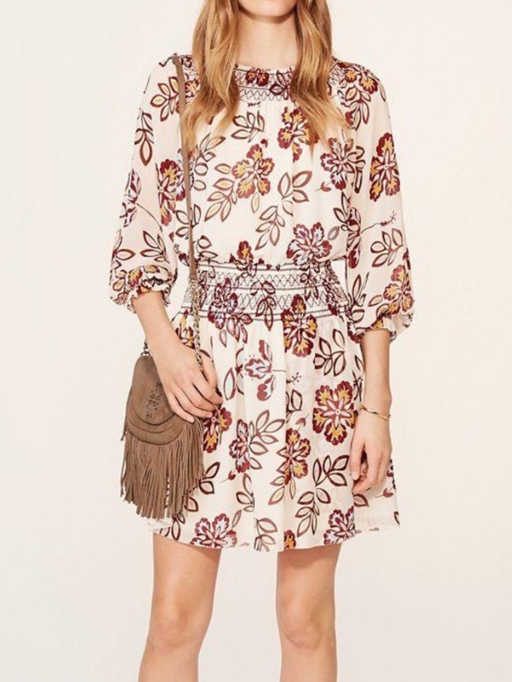 Tory Burch Indie Dress Hopewell Floral Silk Off Shoulder Mini Dress Size 0
